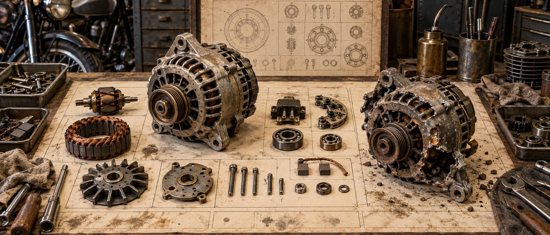 Illustration éditoriale du sujet : Alternatore d'epoca: quando la revisione conviene davvero